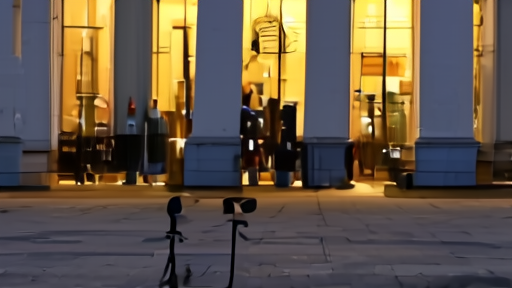 The FCC headquarters in Washington at evening with the agency seal lit and empty press microphones in the foreground