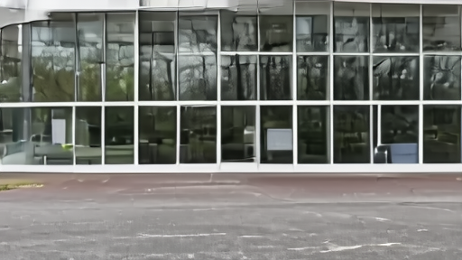 The National Science Foundation headquarters at Alexandria on a quiet Sunday morning, the seal visible at the entrance and the parking lot mostly empty