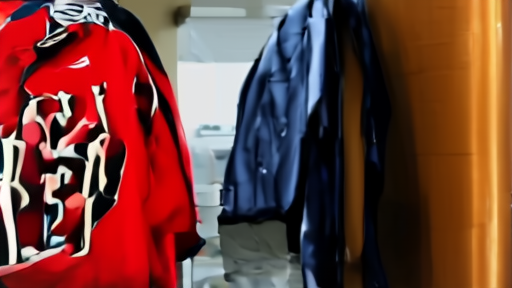 A red-and-black Hurricanes jersey on an empty locker-room hook after Game 4, ice skates on the bench, the rink lights visible through a doorway.