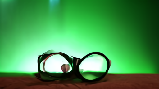 3D glasses on a theater seat reflecting concert lights