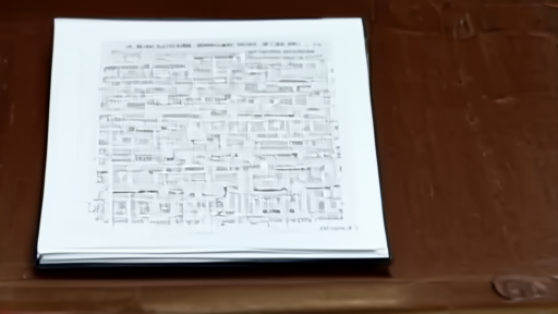 Courtroom witness stand facing a prospectus binder under fluorescent light