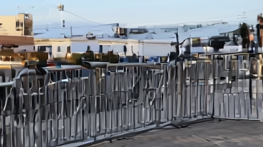 A Cannes red carpet being prepared beside metal barricades and press risers before opening night