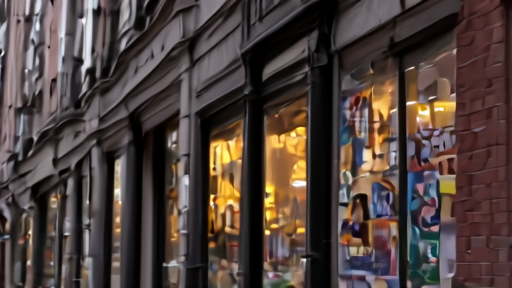 Lower East Side street sign above a comic shop window at dusk