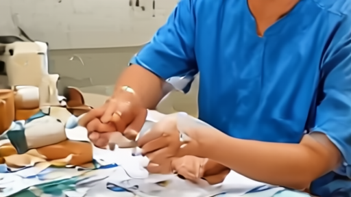 A public health nurse administering a measles vaccine to a child at a community clinic.