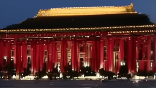 Diplomatic motorcade arriving at the Great Hall of the People in Beijing.