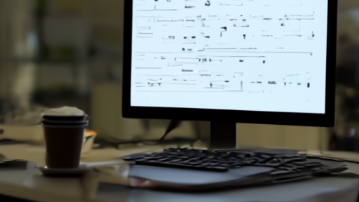 Bloomberg terminal screen with a research note in pre-publication view next to a coffee cup at a sell-side desk