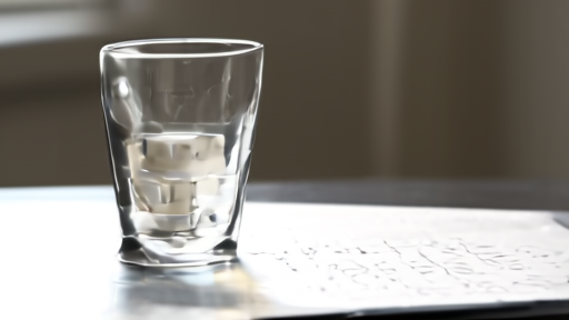 A clinical exam room with a semaglutide pen on a tray next to an empty glass of water, late-afternoon window light