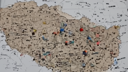 A printed U.S. map on a public-health-department desk with colored pushpins clustered in Utah and scattered through Texas, Michigan, and the Pacific Northwest