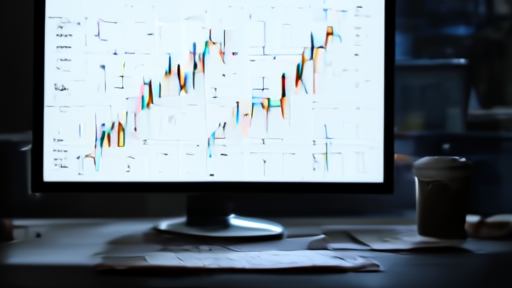 Trading screen with Brent chart next to a desk calendar opened to October.