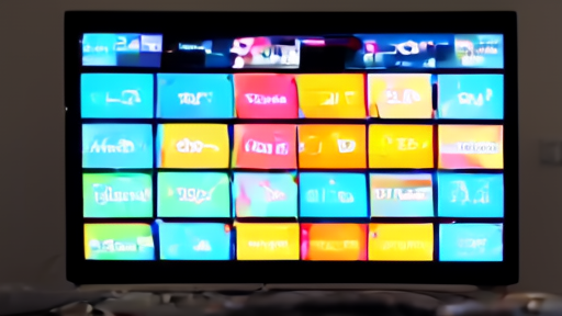 Streaming app tiles arranged like an old cable guide beneath an Amazon checkout button