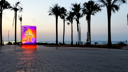 A long tracking shot of the Croisette at dawn with a single Competition poster on a festival board