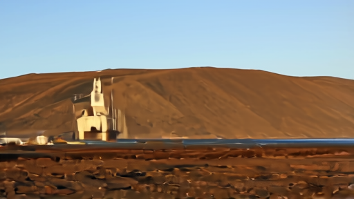 The Mauna Loa observatory tower at sunrise with the slope of the volcano behind it and atmospheric sampling equipment in the foreground.