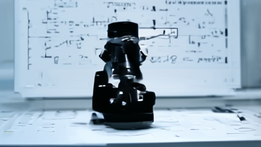 A printed scale ruler beside a lab filter under a microscope on a marked-up climate-model chart.