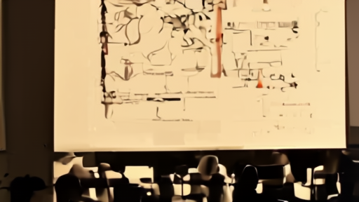 Festival screening room with an archival music poster and empty rights desk
