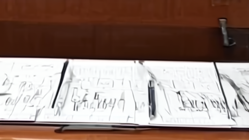 A congressional hearing room sits under bright lights with binders on the dais