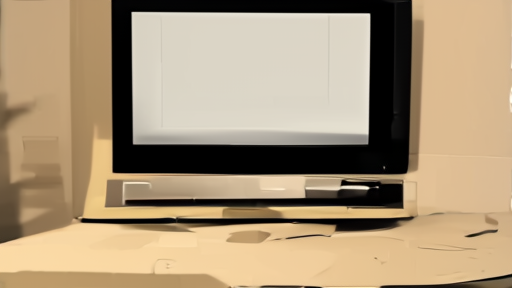 Television studio control room with empty host desk on monitor