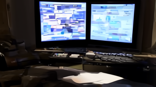 A broadcast control room with an FCC envelope on a desk