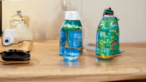 A family table with bottled water, a weather radio, and a drought map