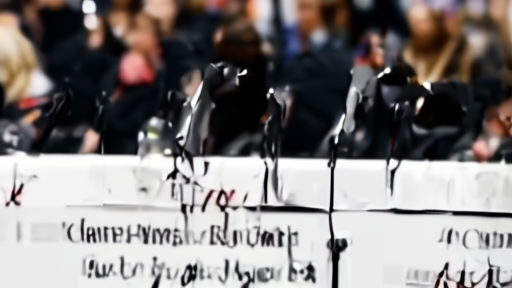 A Cannes press conference table with empty microphones after a political question