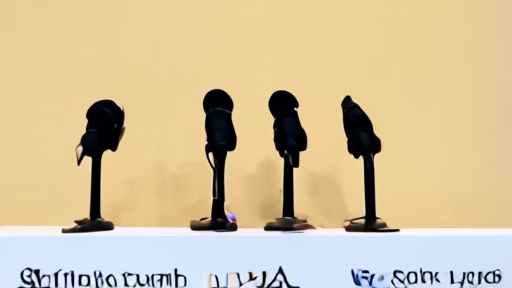 Cannes press microphones facing an empty studio name placard