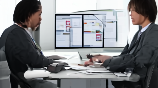 Cybersecurity analysts review three access badges beside a software console