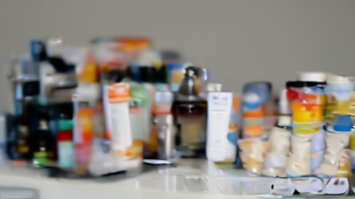 A caregiver checking a refrigerator thermometer beside medicine bottles, a backup battery, and an emergency contact sheet
