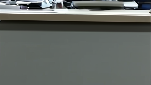 A courthouse docket terminal beside an empty clerk counter late in the day
