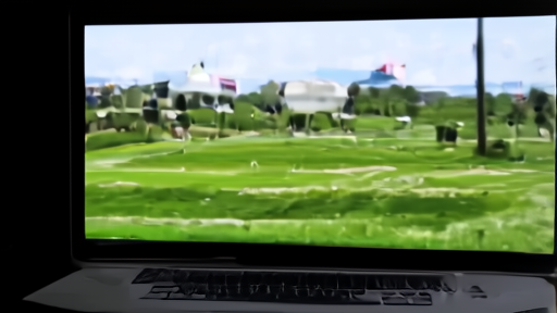 Golf fan watching leaderboard, tablet stream, and television broadcast