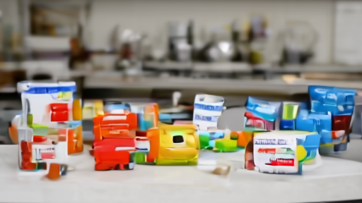 A kitchen counter with packaged foods and medicines being checked against an official recall page on a tablet