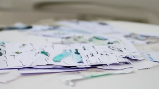 School nurse arranging vaccination letters and parent handouts