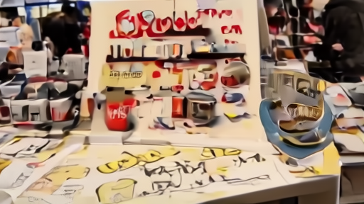Cannes Marché stall with a Club Kid poster and signed deal pages on a market table