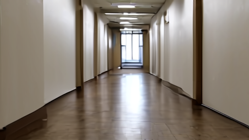 Empty federal courthouse hallway with a docket-entries terminal on a side table