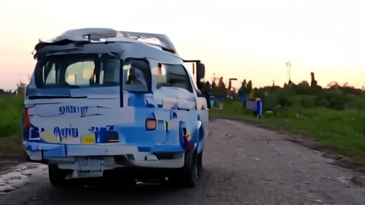 A WHO-marked vehicle at a dusk road checkpoint in eastern Democratic Republic of Congo, health-cluster staff visible in soft documentary framing