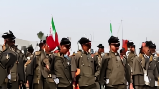 Iranian Revolutionary Guards officers at a Tehran ceremony