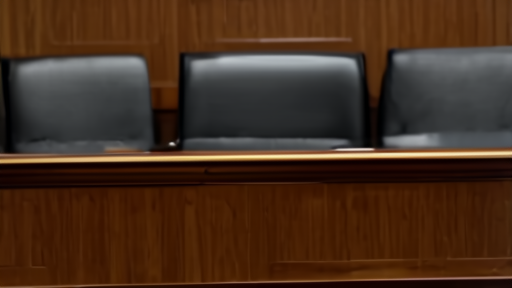 Empty federal hearing room polished wood table dim overhead lights after the FCC vote.