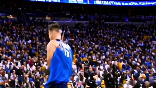 Josh Hart at Madison Square Garden in Game 2 of the Eastern Conference Finals, mid-celebration after a three-point make, jersey damp, crowd standing behind him.