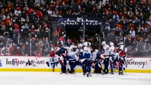 Canadiens players celebrating goal at Lenovo Center with red-and-blue jerseys.