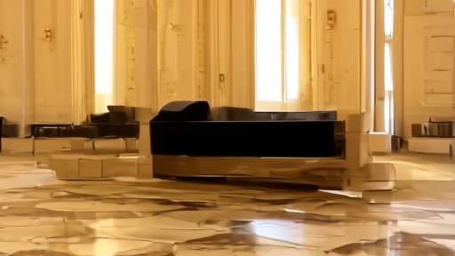 An empty foreign-ministry briefing podium in a marble hall, no flags, no microphones, late-afternoon light