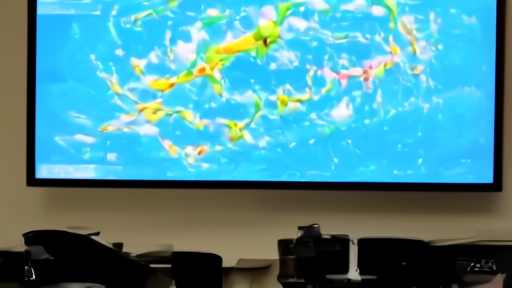 A National Hurricane Center forecaster looks at a wall map of the Atlantic basin showing no tropical disturbances on a Saturday morning, the room quiet, a coffee cup beside the keyboard.