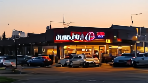 A near-empty Target parking lot beside a packed T.J. Maxx storefront at dusk in a suburban strip mall.