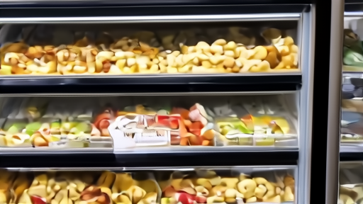 A Trader Joe's deli case on a Sunday afternoon with a small printed recall notice taped to the inside of the glass.