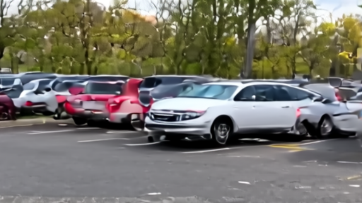 A Sunday-afternoon view of a quiet TJ Maxx parking lot in a Framingham suburb with a full lot and three filled shopping carts on the curb.