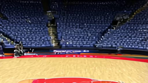 Madison Square Garden empty seats from below the rim before tip-off with a lone floor sweeper at center court.