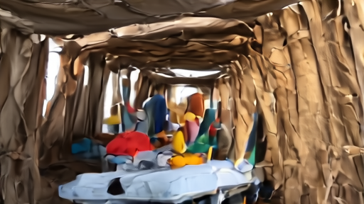 PPE-suited workers wheel a stretcher through a treatment-tent corridor in eastern DRC