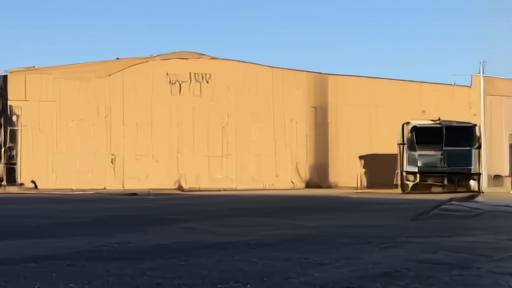A studio backlot facade with the Lionsgate logo partially visible against late-afternoon light.