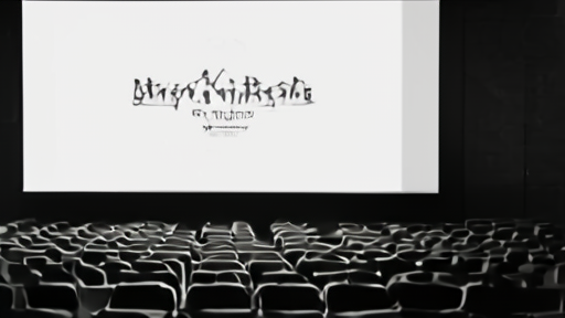 A half-empty IMAX auditorium with the Mandalorian logo on screen and patrons in middle rows.