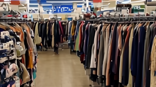TJ Maxx store interior with full racks and a steady weekday shopper flow