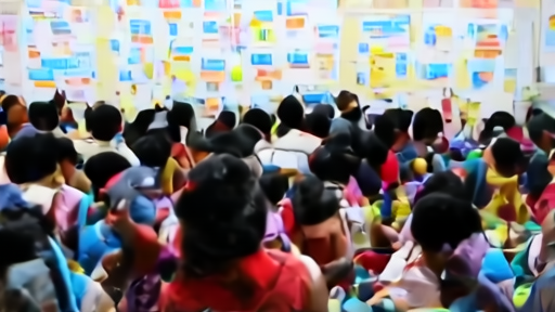 A crowded pediatric ward in Dhaka with vaccination posters on the wall