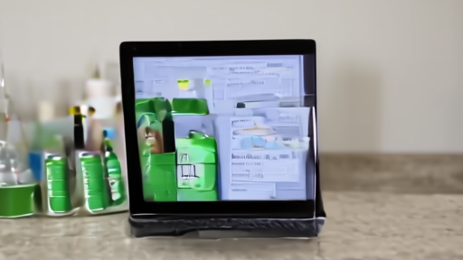 Kitchen counter with supplement bottles and a laptop open to a recall page