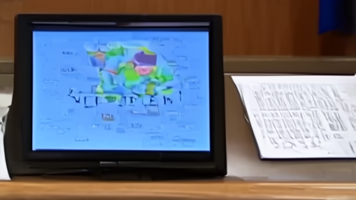 State Department podium with a Ukraine map open on a laptop nearby